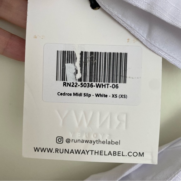 RUNAWAY THE LABEL Cedros Cut Out Slip Midi dress in White Size XS NWT - Picture 6 of 14
